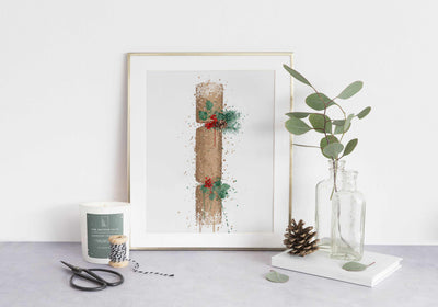 Christmas Cracker Wall Art Print, Contemporary and Stylish Christmas Decoration Alternative Xmas Decor