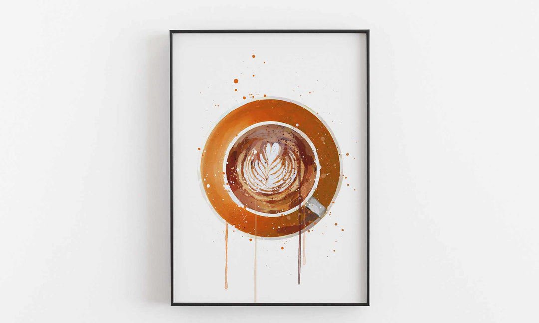 Kaffee Wandbild 'Flat White Orange'