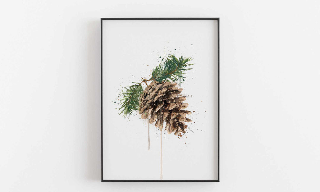 Pinecone Wall Art Print 2.0, zeitgenössische und stilvolle Weihnachtsdekoration, alternative Weihnachtsdekoration