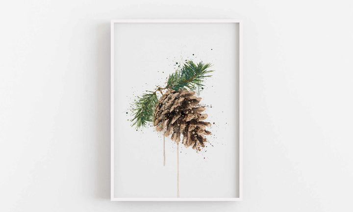 Pinecone Wall Art Print  2.0, Contemporary and Stylish Christmas Decoration Alternative Xmas Decor