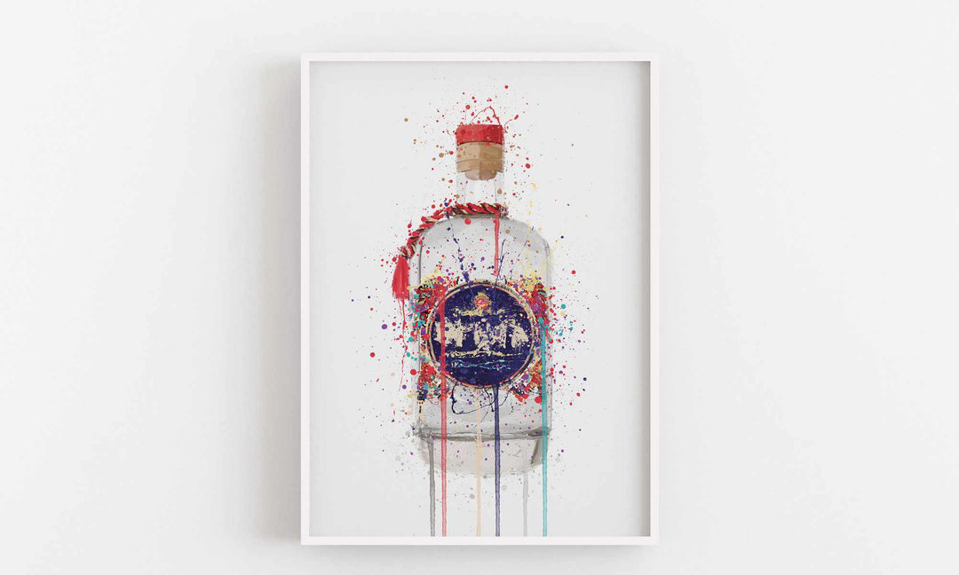 Gin Bottle Wall Art Print 'Tusk'