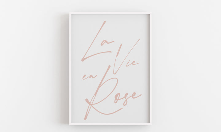 Typografisches Wandbild 'La Vie En Rose'
