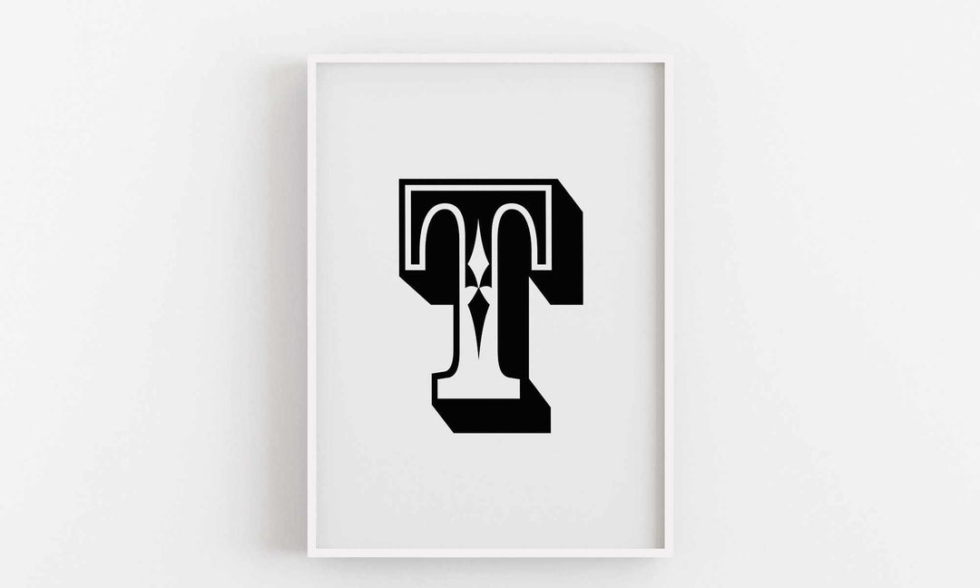 Typografisches Wandbild 'T'