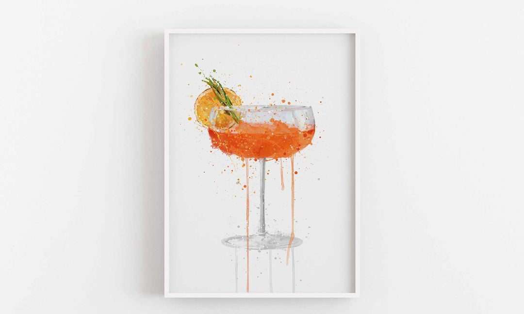 Orange Cocktail-Wand-Kunstdruck