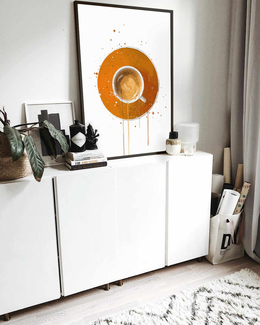 Coffee Wall Art Print 'Espresso Orange'