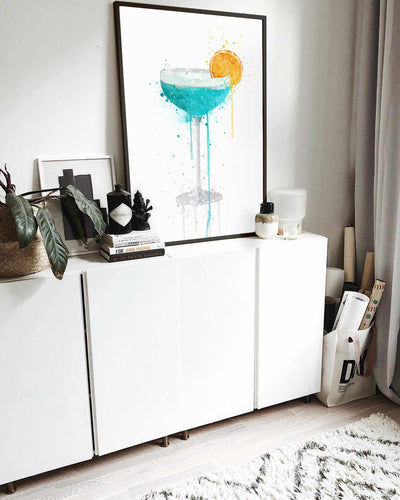 Blue Lagoon ‘Coupe’ Cocktail Wall Art Print