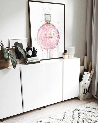 Fragrance Bottle Wall Art Print 'Pastel Pink'