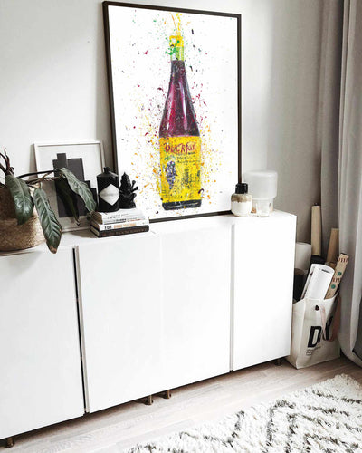 Liquor Bottle Wall Art Print 'Purple Tonic'