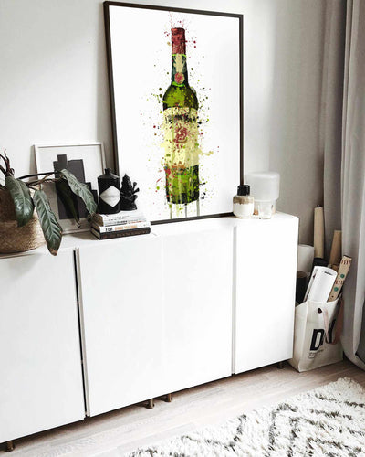 Whiskey Bottle Wall Art Print 'Clover'