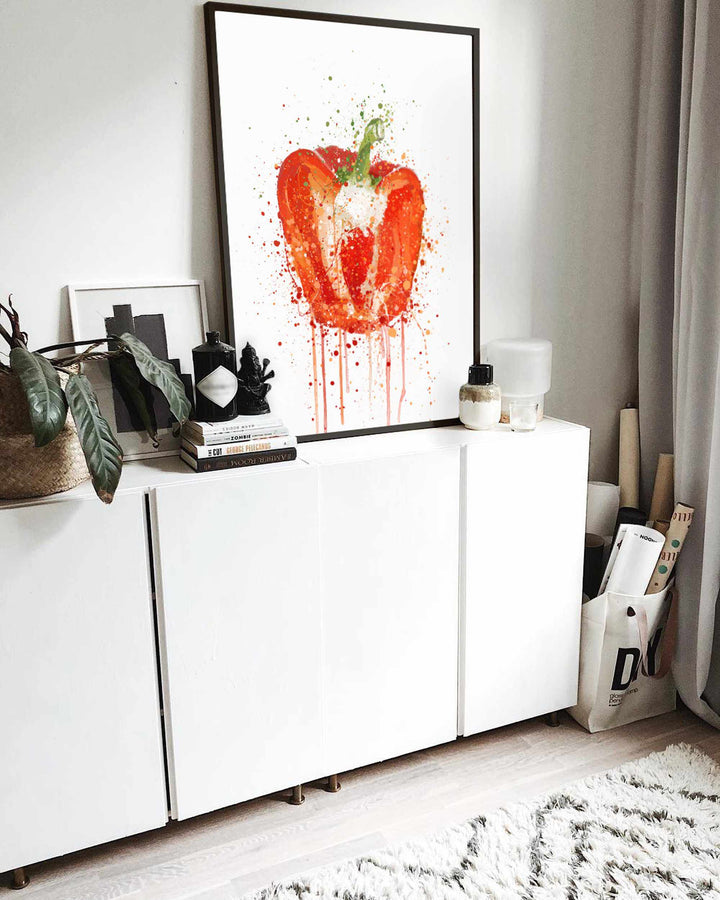Rote Paprika-Gemüse-Wand-Kunstdruck