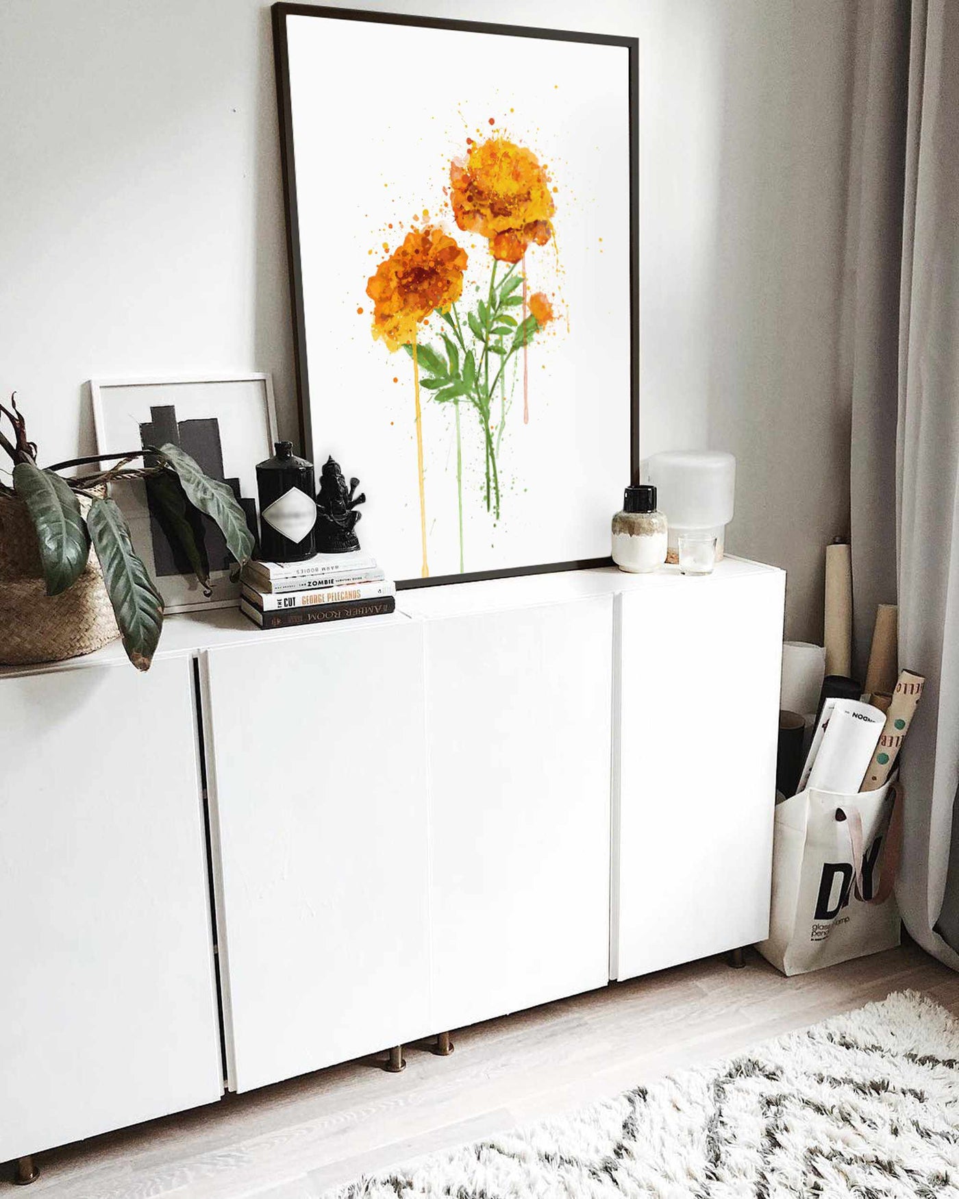 Flower Wall Art Print ‘Marigold'