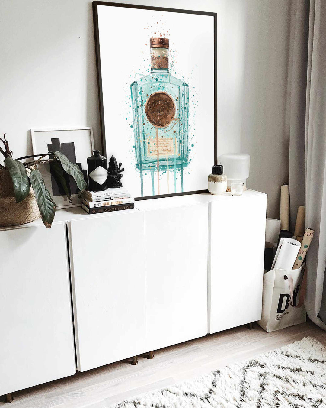 Gin Flasche Wand Kunstdruck 'Art Deco'