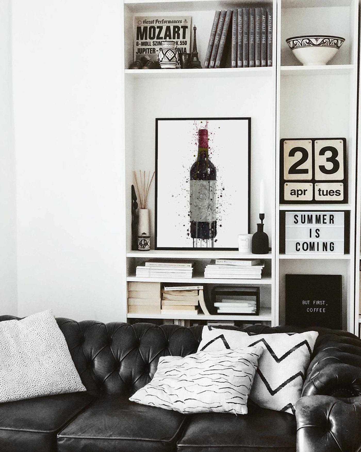 Red Wine Bottle Wall Art Print 'Tinto'