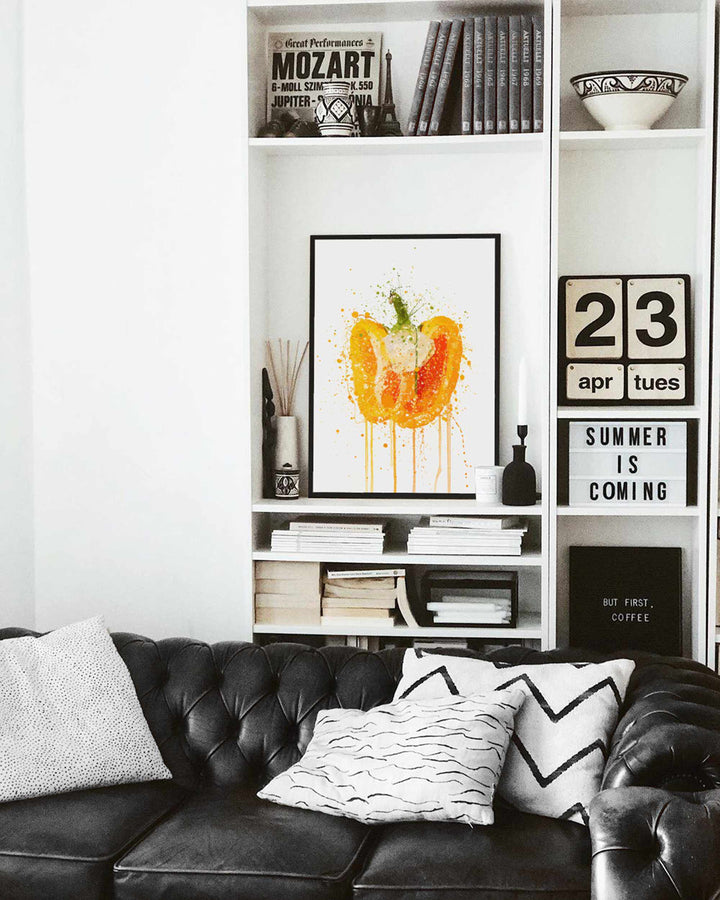Orange Pfeffer-Gemüse-Wand-Kunstdruck