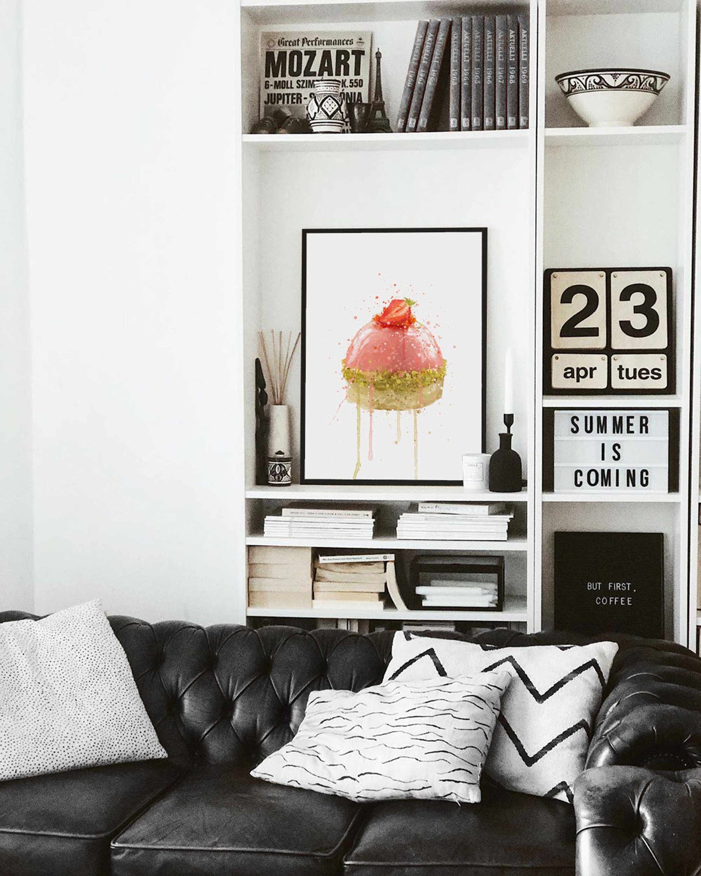Patisserie Wall Art Print ‘Strawberry and Pistachio Dome’