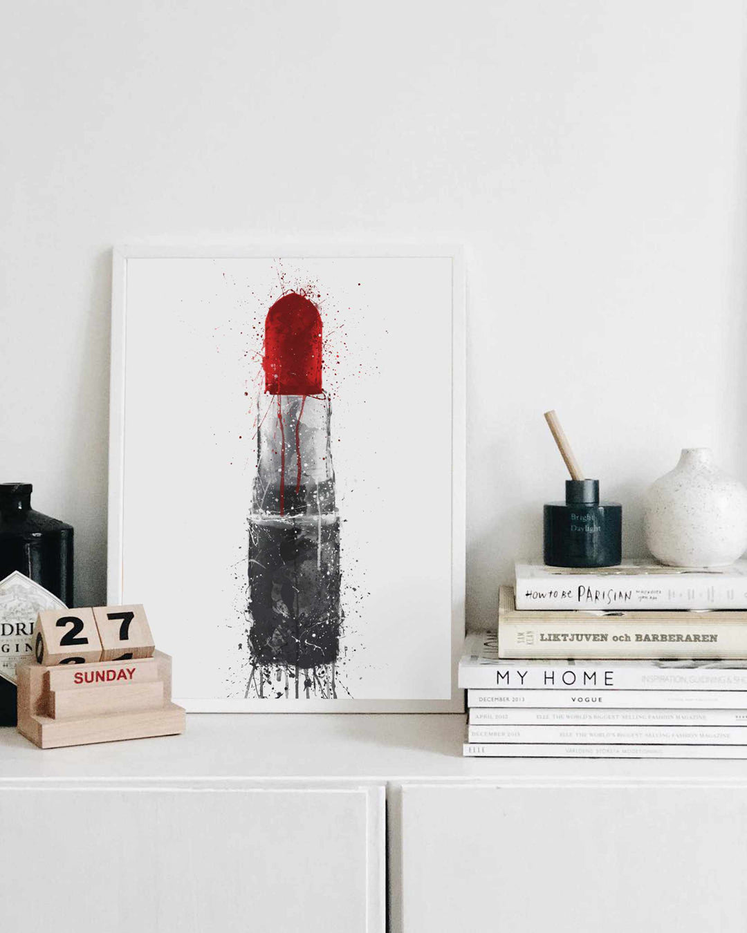 Lipstick Wall Art Print 'Ruby Woo'