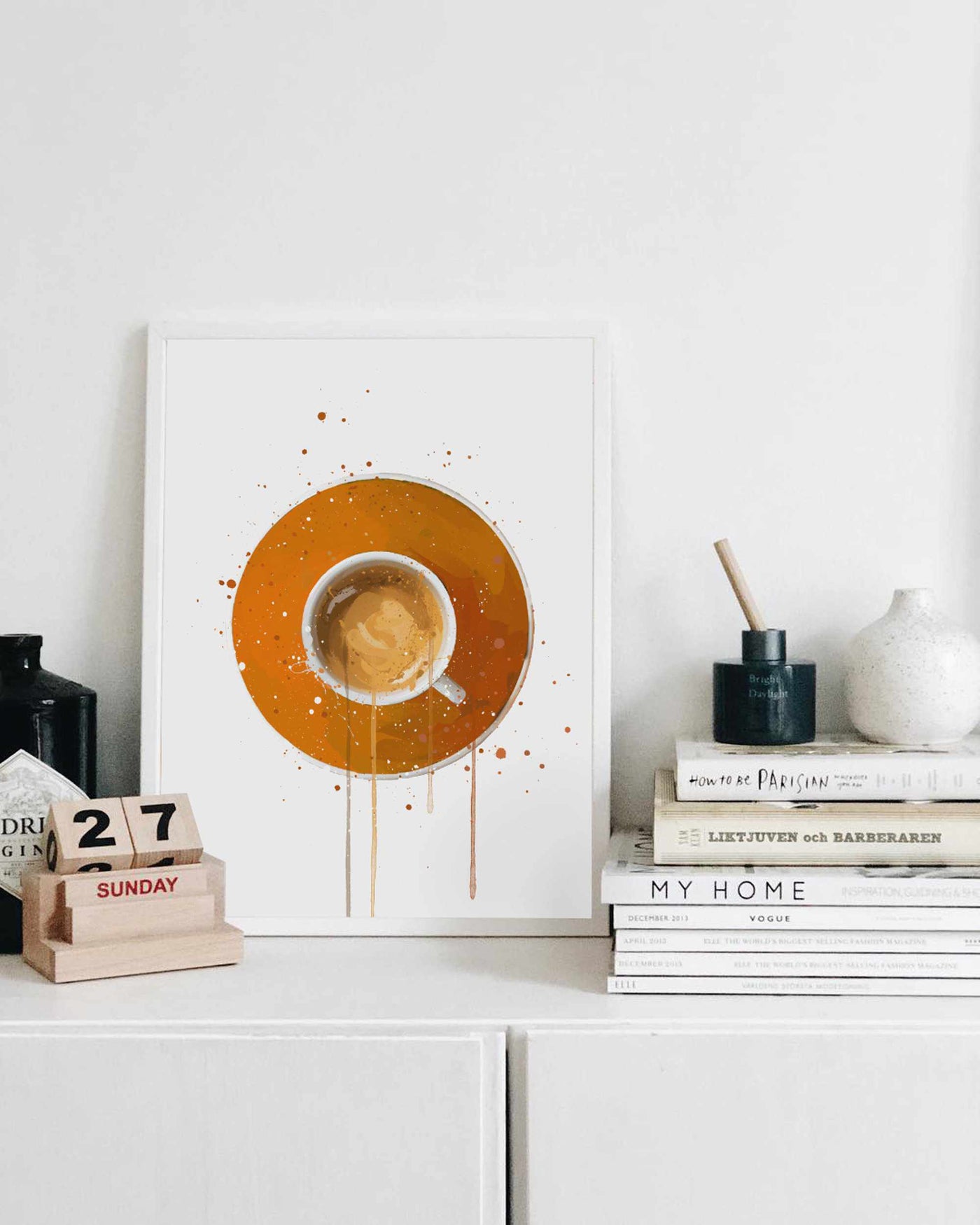 Coffee Wall Art Print 'Espresso Orange'