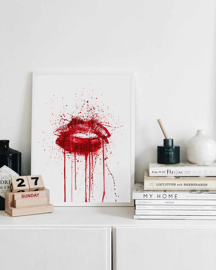 Ruby Woo' Lippen Wand Kunstdruck