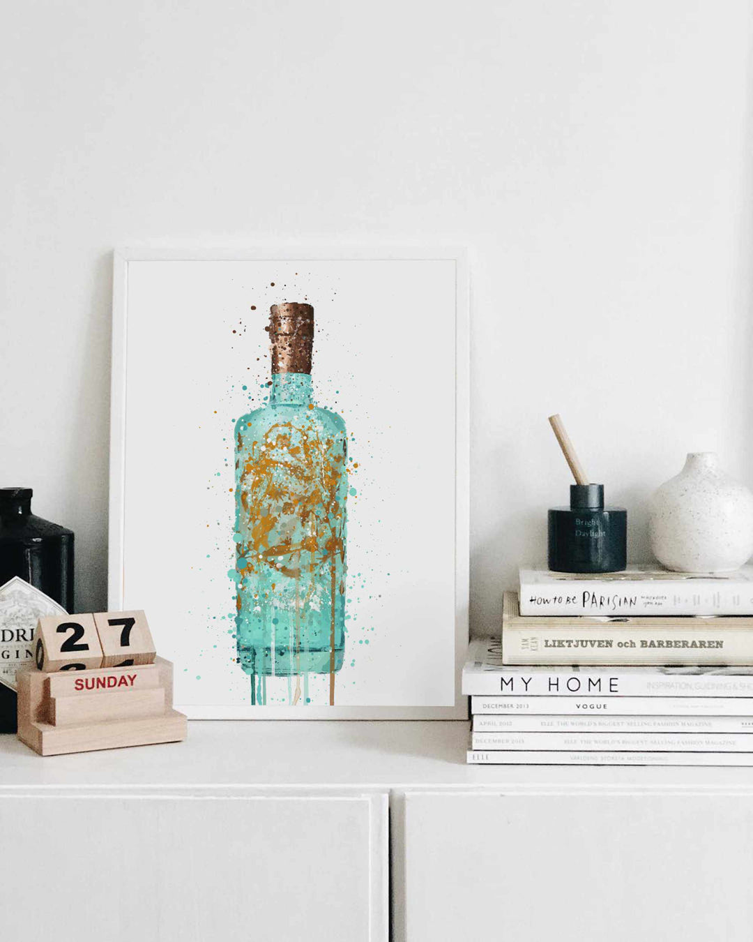Gin Flasche Wand Kunstdruck 'Sea Spray'