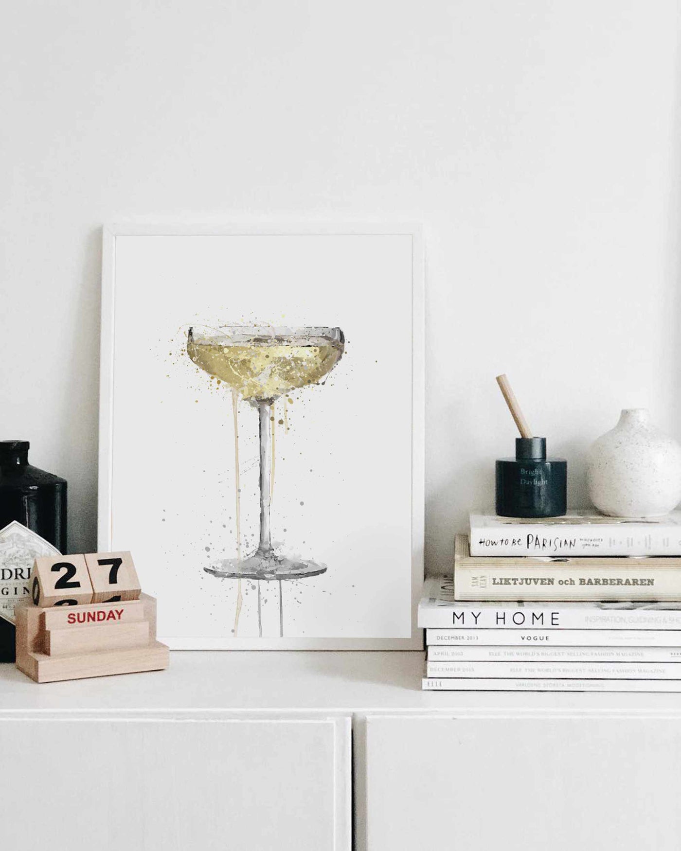 Champagne Coupe Cocktail Wall Art Print