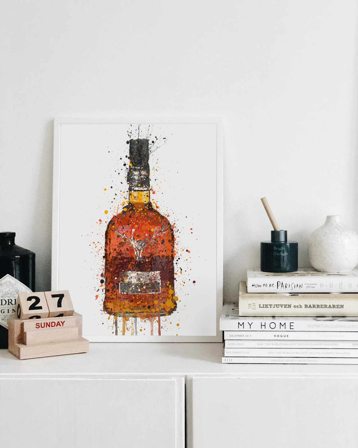 Whisky Bottle Wall Art Print 'Sienna'