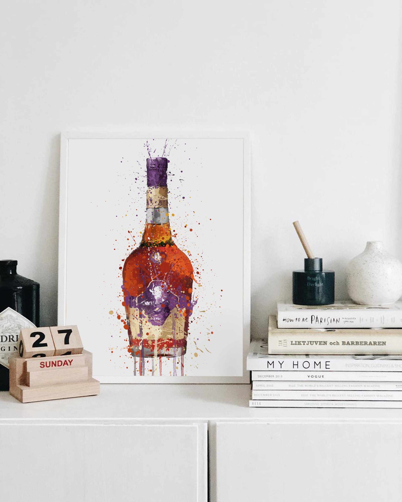 Liquor Bottle Wall Art Print 'Maple'