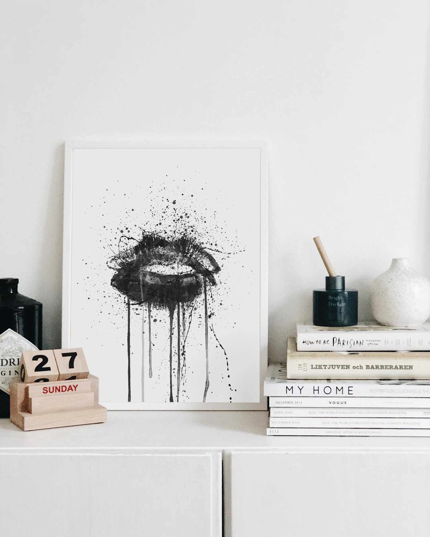 Black Velvet' Lips Wall Art Print