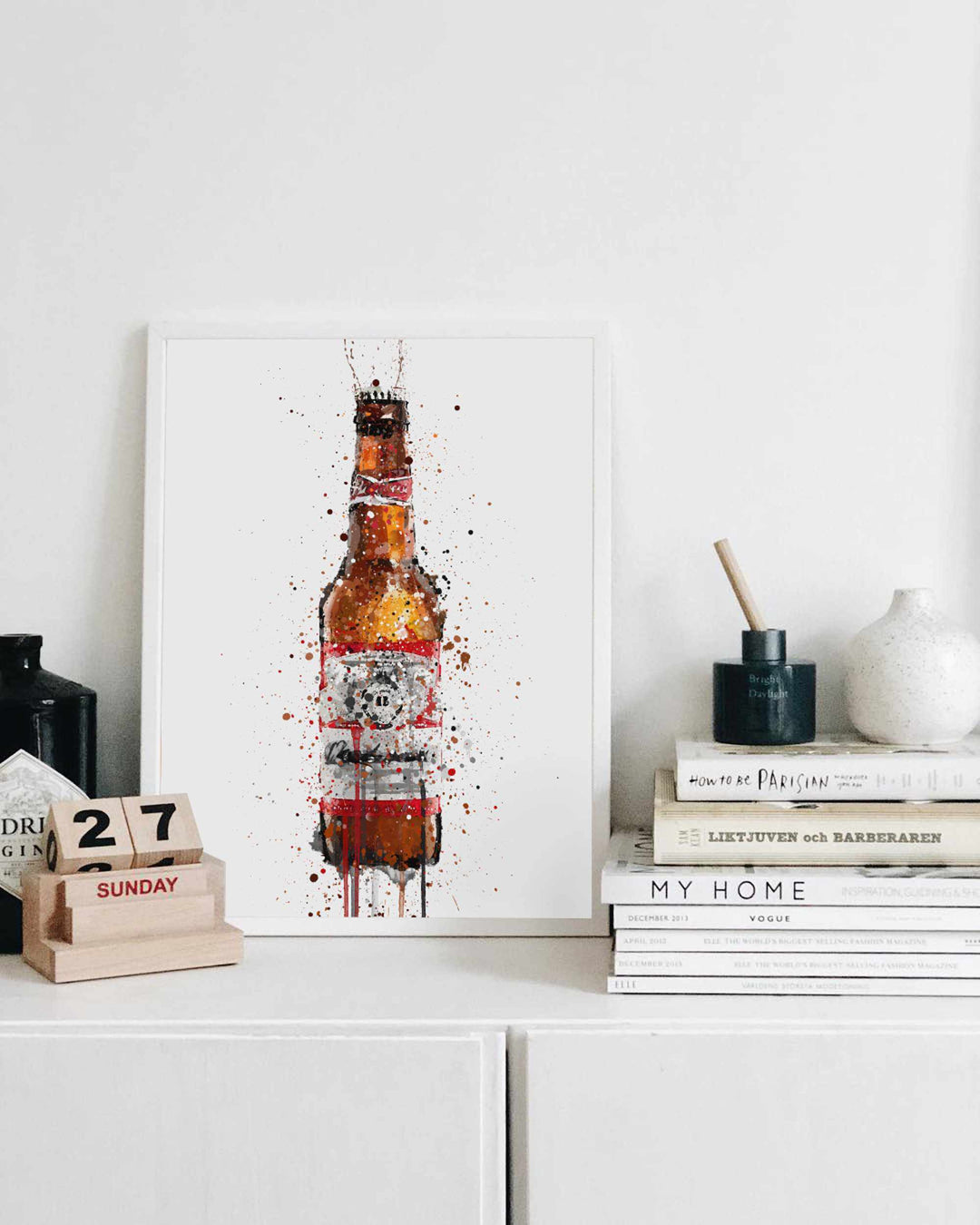Beer Bottle Wall Art Print 'Amber'-We Love Prints