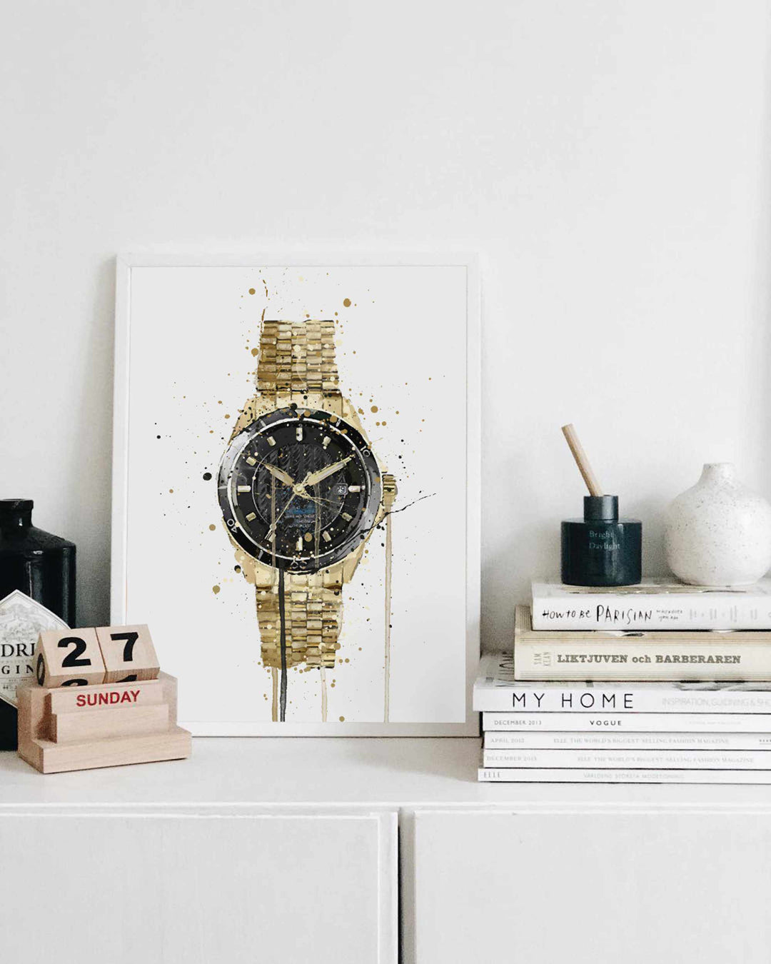 Armbanduhr Wandbild 'Antik Gold'