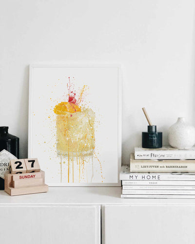 Whiskey Sour Cocktail Wall Art Print-We Love Prints