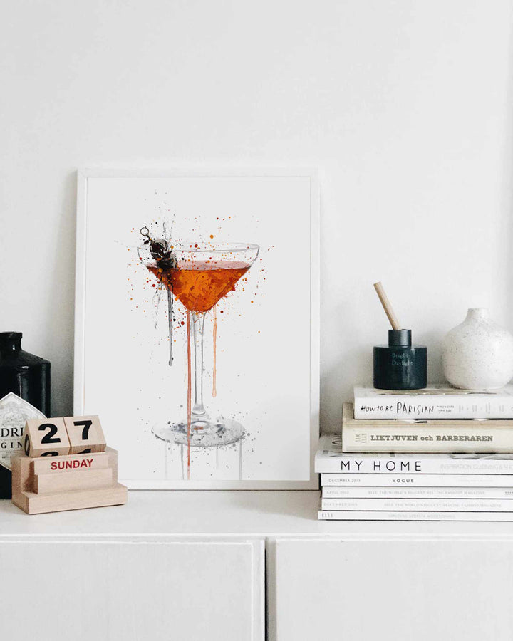 Manhattan-Cocktail-Wand-Kunstdruck