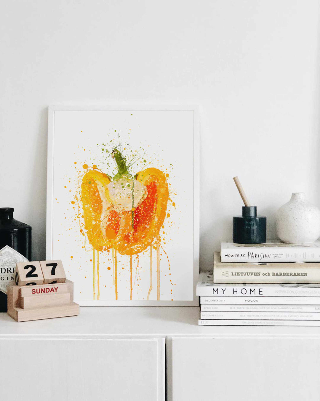 Orange Pepper Vegetable Wall Art Print