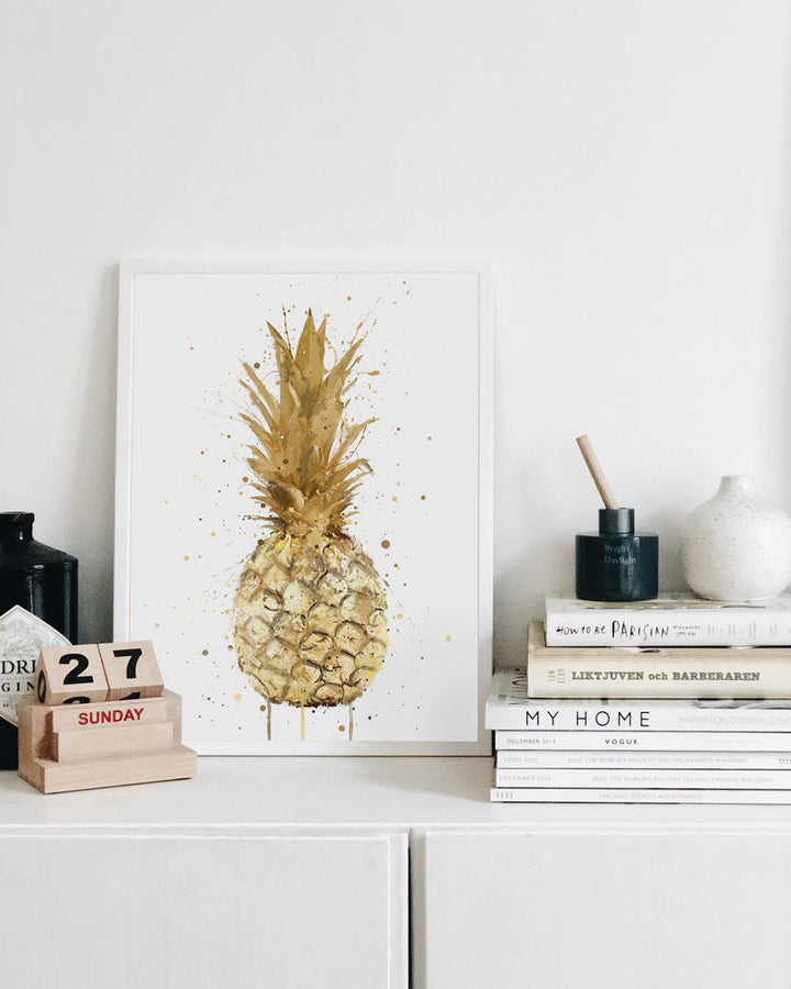 Gold-Ananas-Wand-Kunstdruck