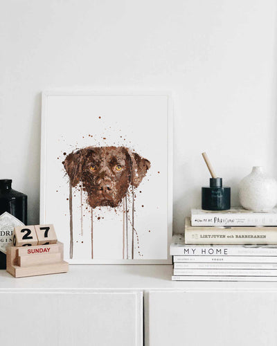 Chocolate Labrador Wall Art Print