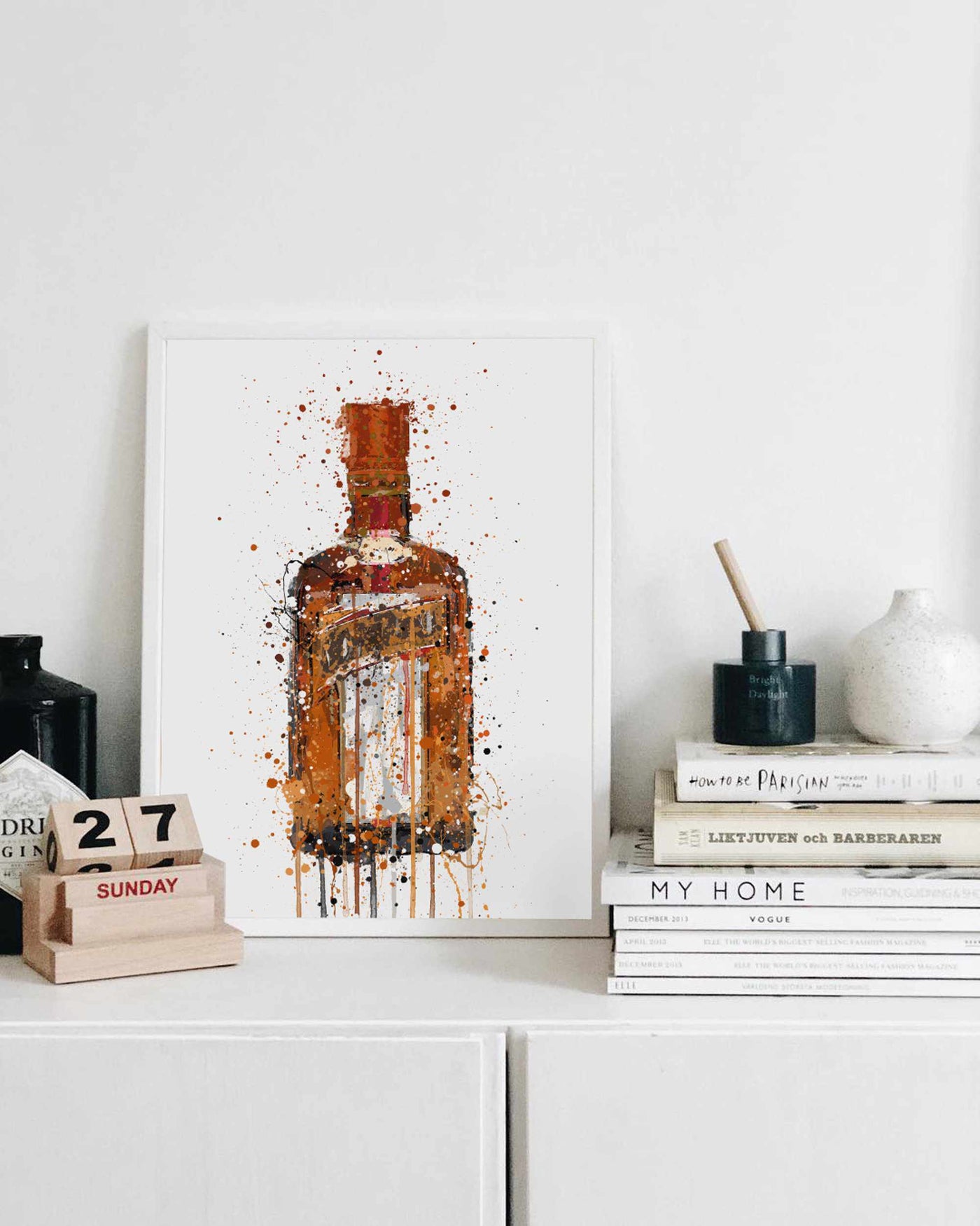 Liqueur Bottle Wall Art Print 'Tangerine'-We Love Prints