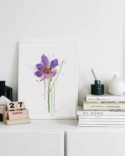 Flower Wall Art Print ‘Saffron’