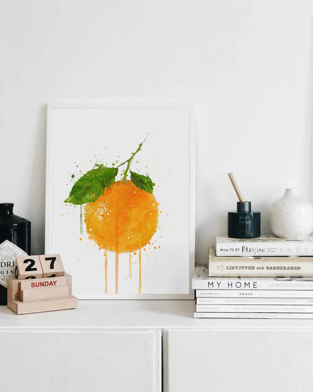 Whole Orange Fruit Wall Art Print