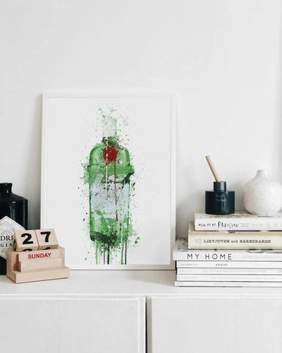 Gin Bottle Wall Art Print 'Emerald'-We Love Prints