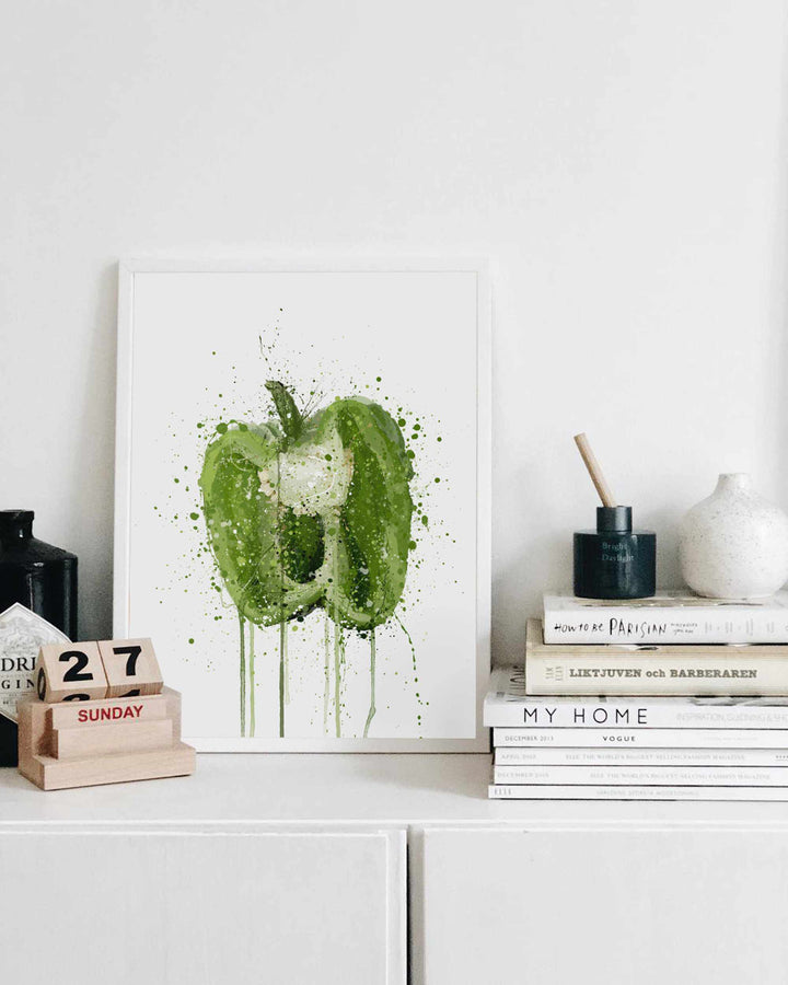 Grüne Paprika-Gemüse-Wand-Kunstdruck