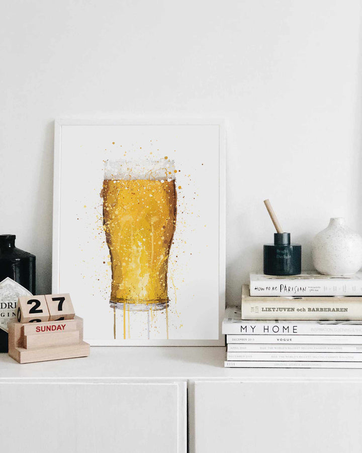 Beer Glass Wall Art Print-We Love Prints
