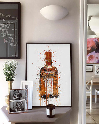 Liqueur Bottle Wall Art Print 'Tangerine'-We Love Prints