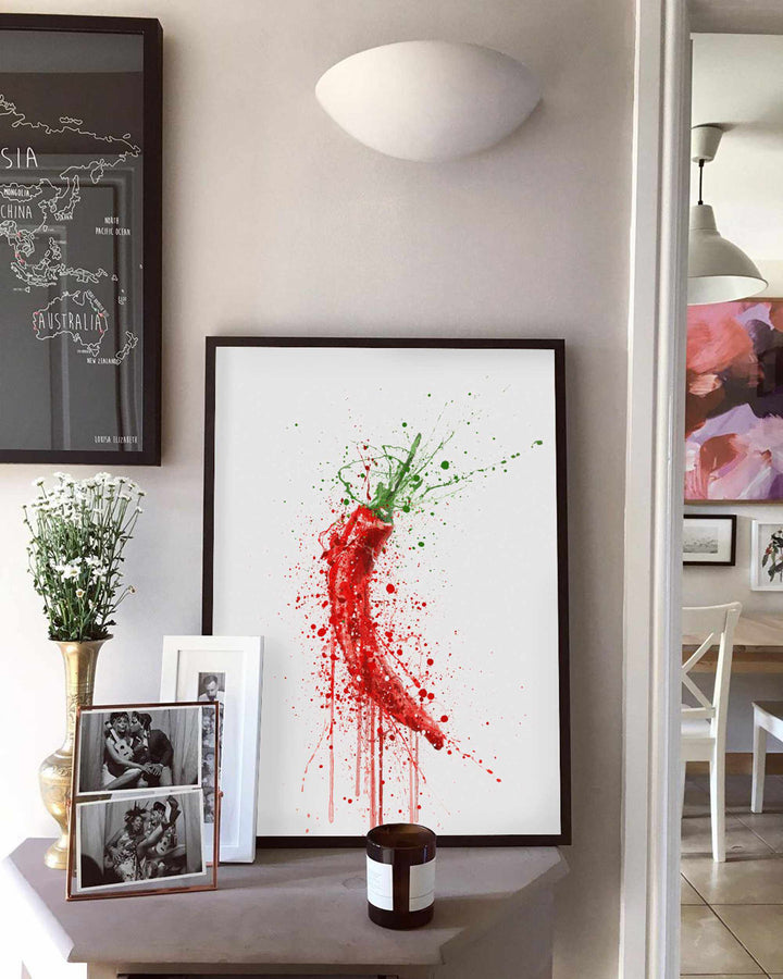 Roter Chili-Gemüse-Wand-Kunstdruck