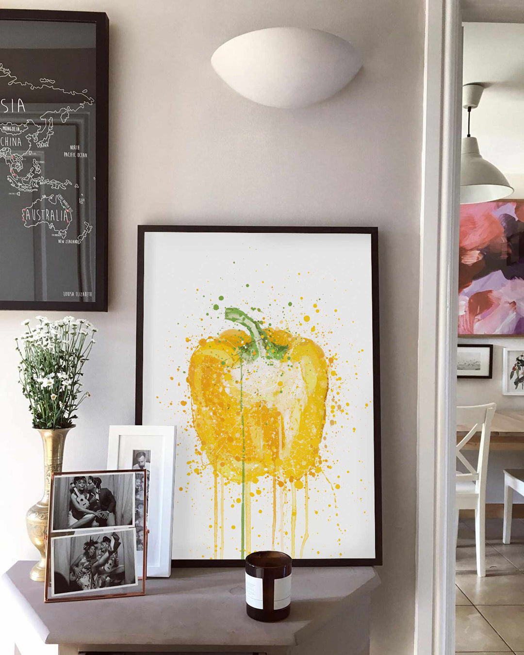 Gelbe Paprika-Gemüse-Wand-Kunstdruck