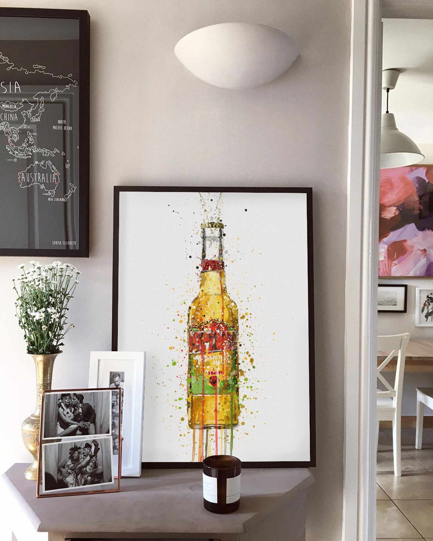 Beer Bottle Wall Art Print 'Aztec Gold'-We Love Prints