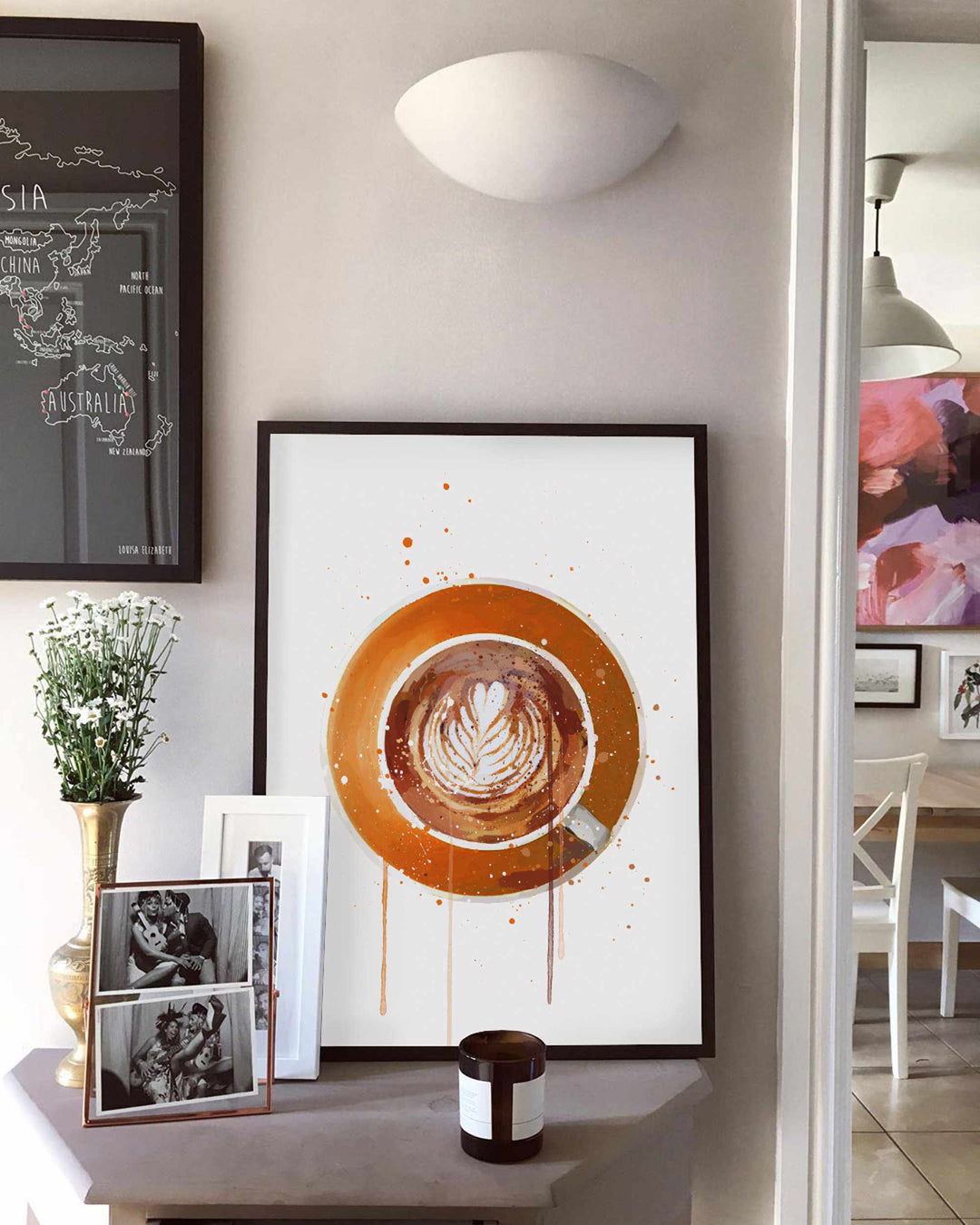 Kaffee Wandbild 'Flat White Orange'