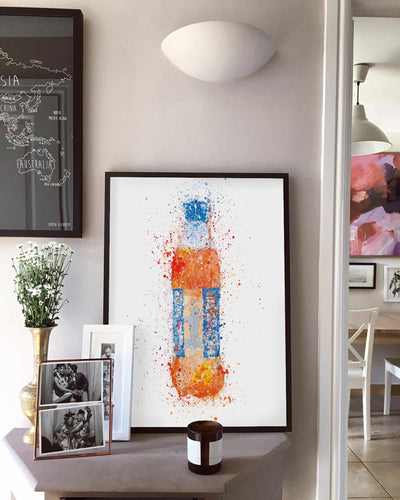 Soda Bottle Wall Art Print 'Tangerine'