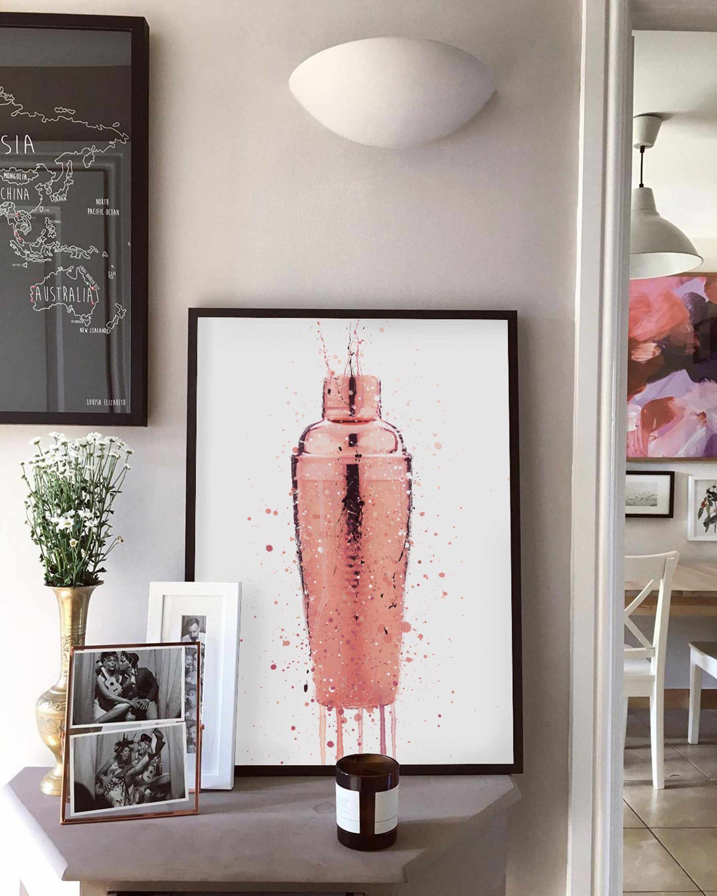 Cocktail Shaker Wall Art Print (Rose Gold)