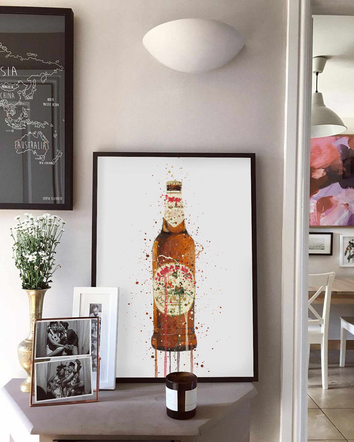 Beer Bottle Wall Art Print 'La Dolce Vita'