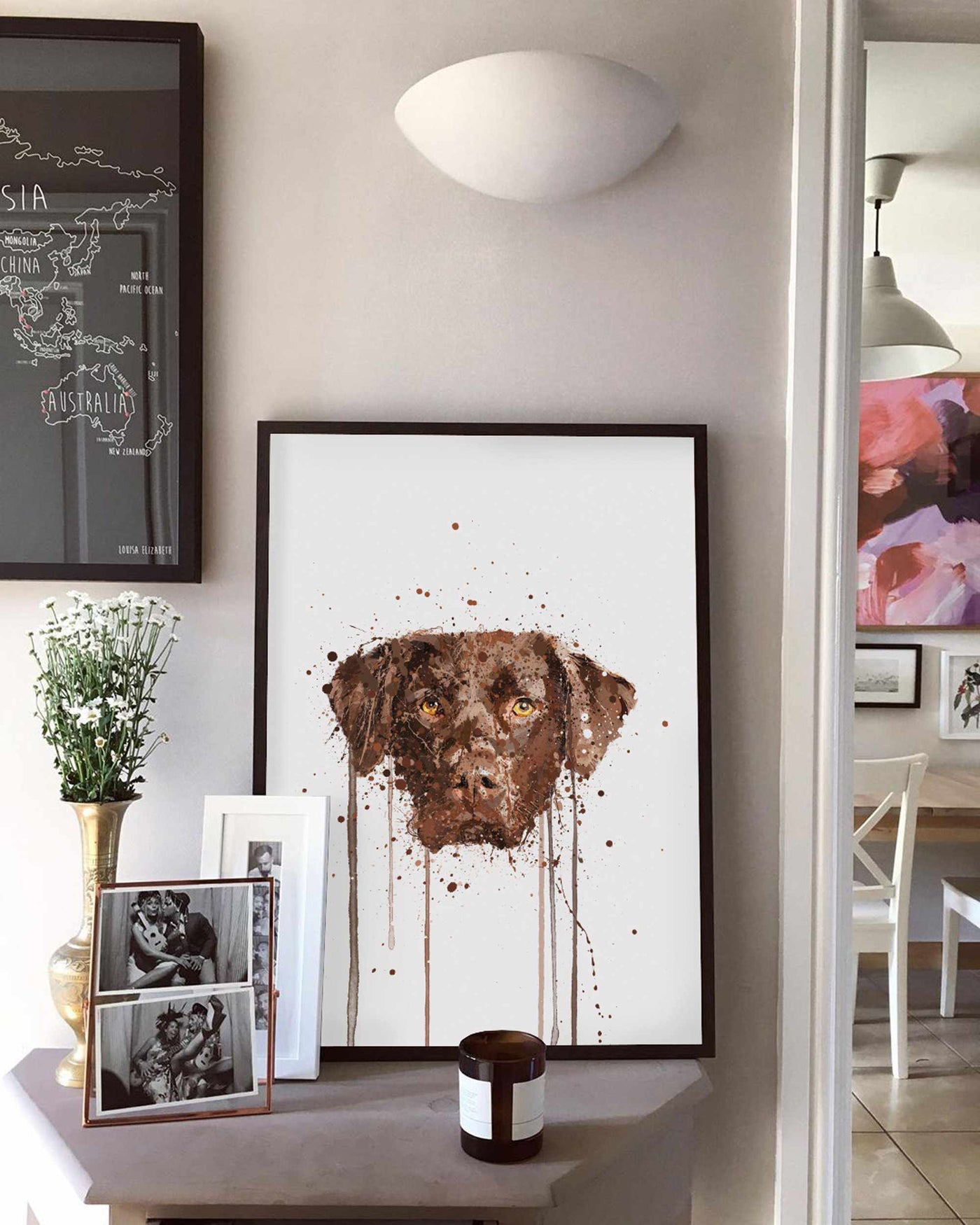 Chocolate Labrador Wall Art Print