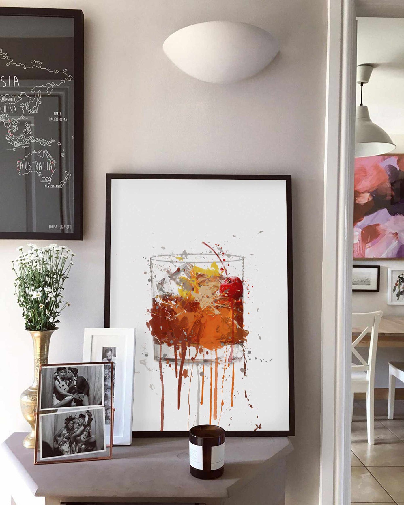 Old Fashioned Cocktail Wall Art Print